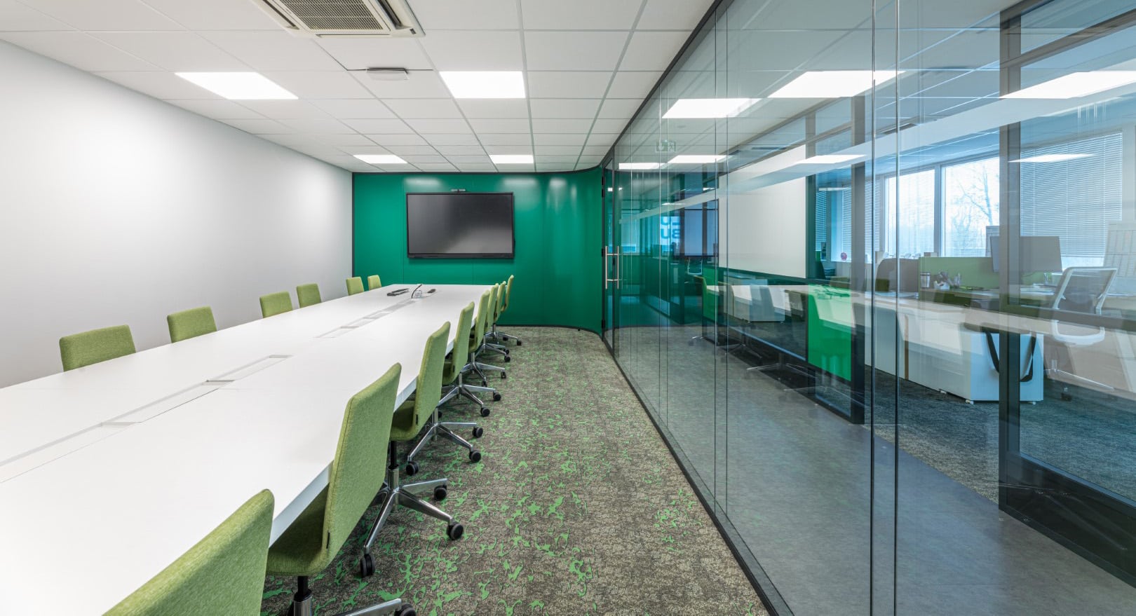 Salle de réunion conçue par Evidence pour Sobac